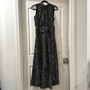 Karl Lagerfeld Printed Black High-Low Dress w/ Ruched Waist - New w/ Tags